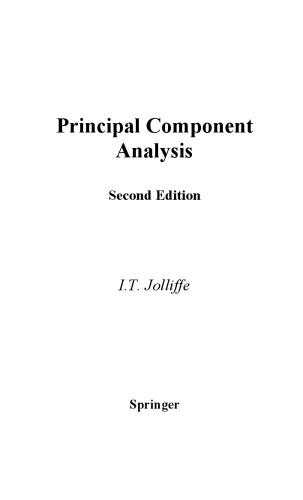 Principal Component Analysis It Jolliffe