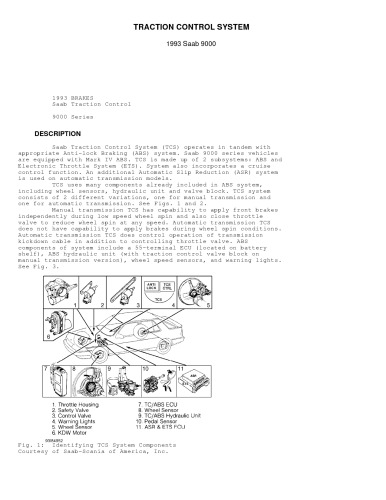 Traction Control System 1993 Saab 9000 Saab