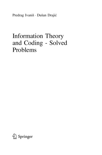 Information Theory And Coding Solved Problems Predrag Ivani