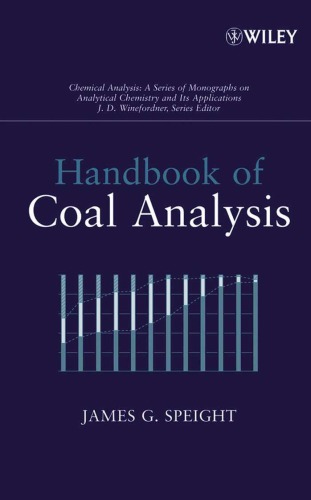 Handbook Of Coal Analysis 1st Edition James G Speight