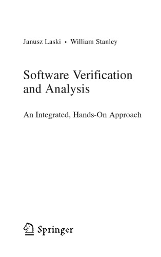 Software Verification And Analysis An Integrated Handson Approach Janusz Laski
