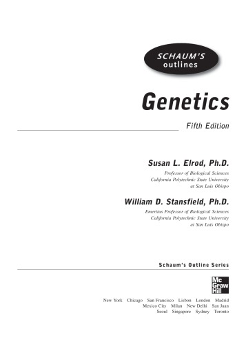 Genetics 5th Edition Susan L Elrod William D Stansfield
