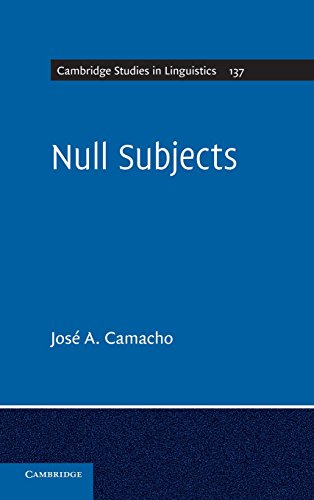 Null Subjects 1st Edition Jos A Camacho