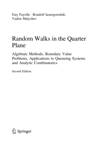 Random Walks In The Quarter Plane Guy Fayolle Roudolf Iasnogorodski