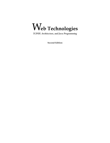Web Technologies Tcpip Architecture And Java Programming 2nd As Godbole