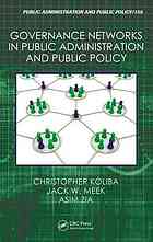 Governance Networks In Public Administration And Public Policy 1st Edition Koliba