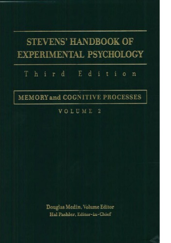 Stevens Handbook Of Experimental Psychology Memory And Cognitive Processes 3rd Edition Hal Pashler