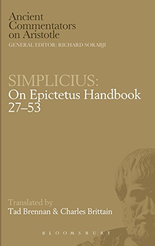 Simplicius On Epictetus Handbook 2753 Charles Brittain Tad Brennan