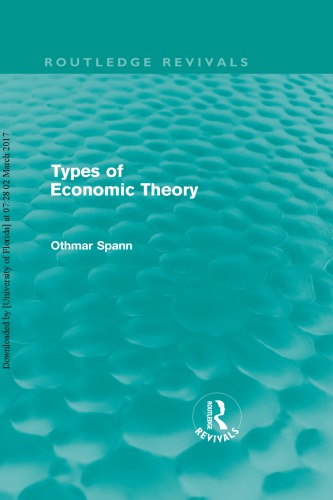 Types Of Economic Theory Othmar Spann