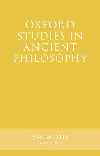 Oxford Studies In Ancient Philosophy Volume Xlix 1st Edition Brad Inwood Ed