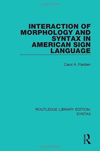 Interaction Of Morphology And Syntax In American Sign Language Carol A Padden