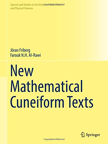 New Mathematical Cuneiform Texts 1st Edition Jran Friberg Farouk Nh Alrawi
