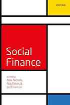 Social Finance Alex Nicholls Rob Paton And Jed Emerson