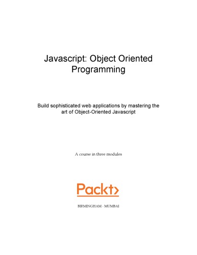 Javascript Object Oriented Programming Ved Antani Gaston C Hillar