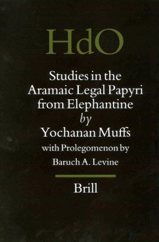 Studies In The Aramaic Legal Papyri From Elephantine Handbook Of Oriental Studieshandbuch Der Orientalistik Muffs