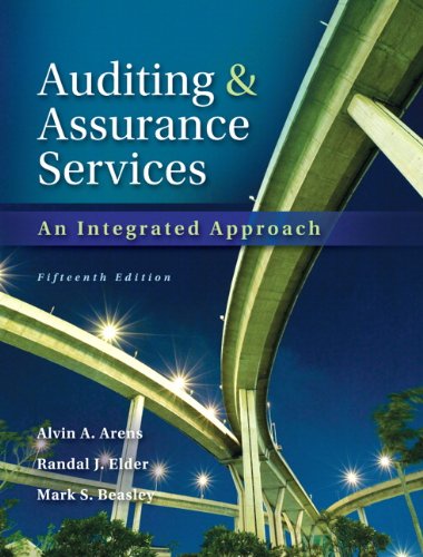 Auditing And Assurance Services 15th Edition Alvin A Arens Randal J Elder