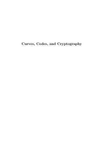 Curves Codes And Cryptography Phd Thesis Christiane Pascale Peters