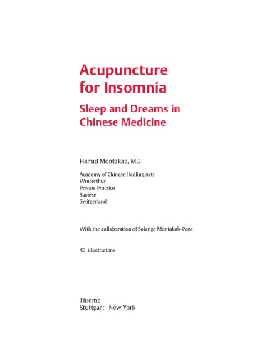 Acupuncture For Insomnia Hamid Montakab