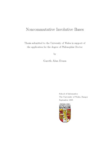 Noncommutative Involutive Bases Phd Thesis Gareth Alun Evans