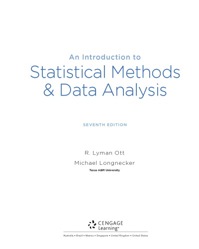 An Introduction To Statistical Methods And Data Analysis 7th Edition R Lyman Ott