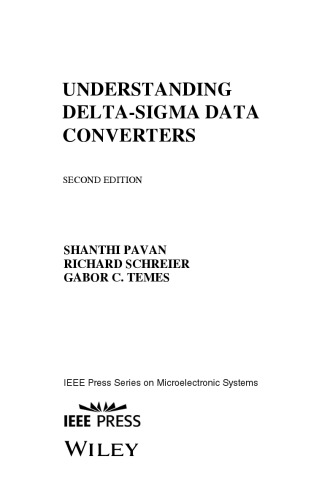 Understanding Deltasigma Data Converters 2nd Edition Shanthi Pavan