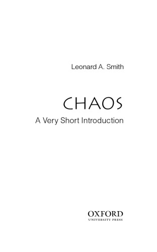 Chaos A Very Short Introduction Leonard A Smith