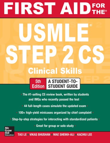 First Aid For The Usmle Step 2 Cs Clinical Skills 5th Edition Tao Le