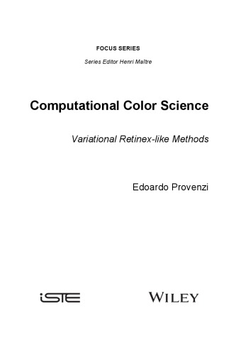 Computational Color Science Variational Retinexlike Methods Edoardo Provenzi