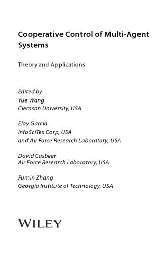 Cooperative Control Of Multiagent Systems Theory And Applications Yue Wang