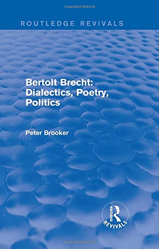 Bertolt Brecht Dialectics Poetry Politics Peter Brooker
