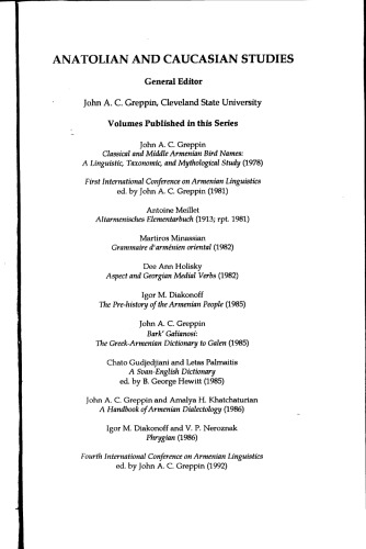 Armeniaca Comparative Notes Frederik Kortlandt
