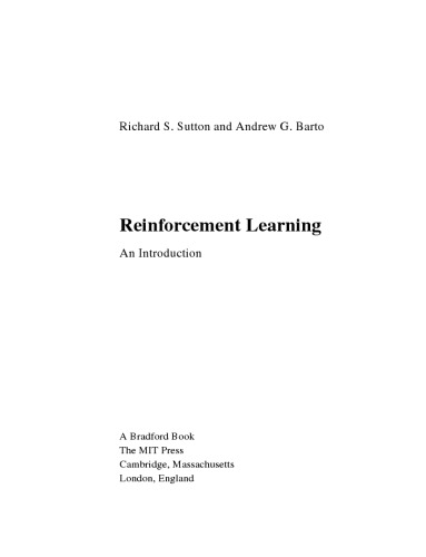 Reinforcement Learning An Introduction Richard S Sutton Andrew G Barto