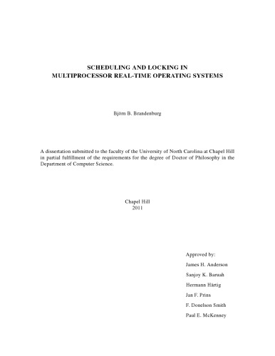 Scheduling And Locking In Multiprocessor Realtime Operating Systems Bjrn B Brandenburg