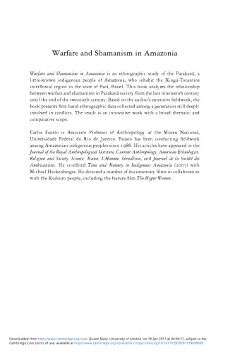 Warfare And Shamanism In Amazonia Carlos Fausto