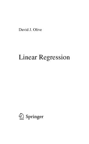 Linear Regression David J Olive