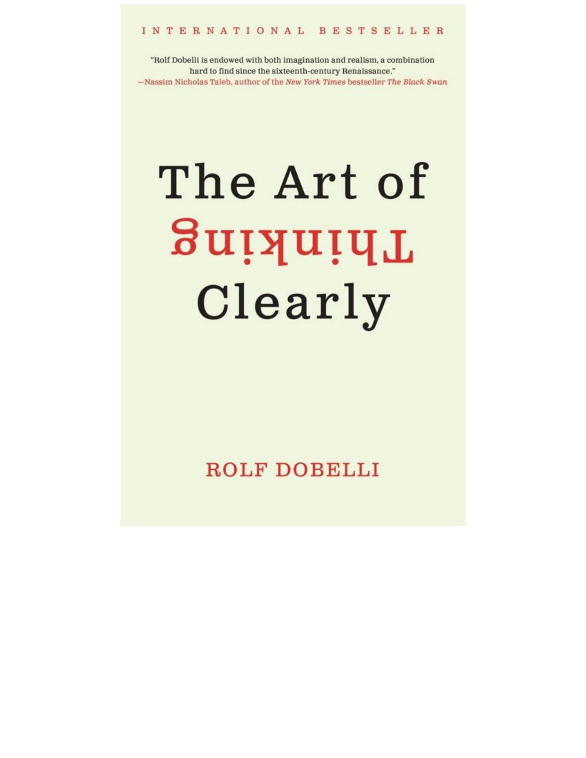 The Art Of Thinking Clearly Rolf Dobelli