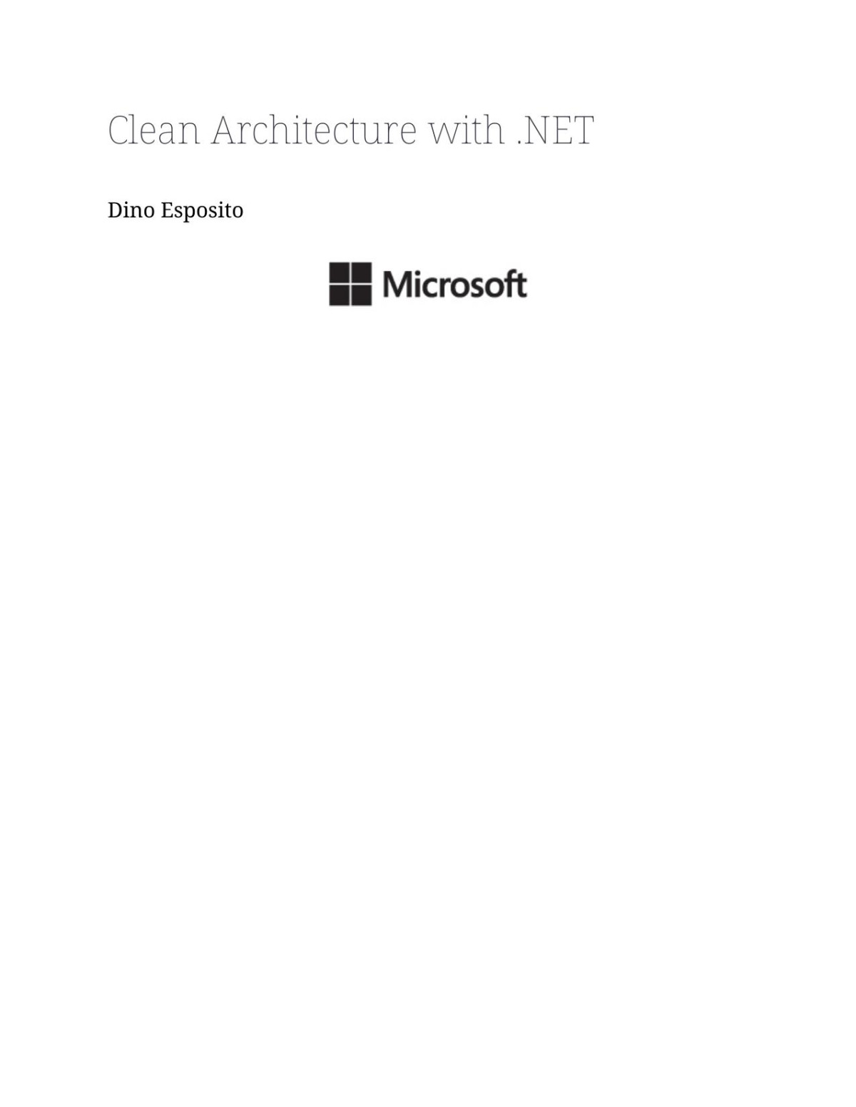 Clean Architecture With Net For True Epub Dino Esposito