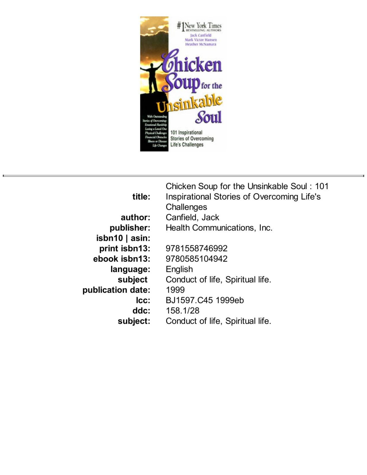 Chicken Soup For Your Soul Jack Canfield
