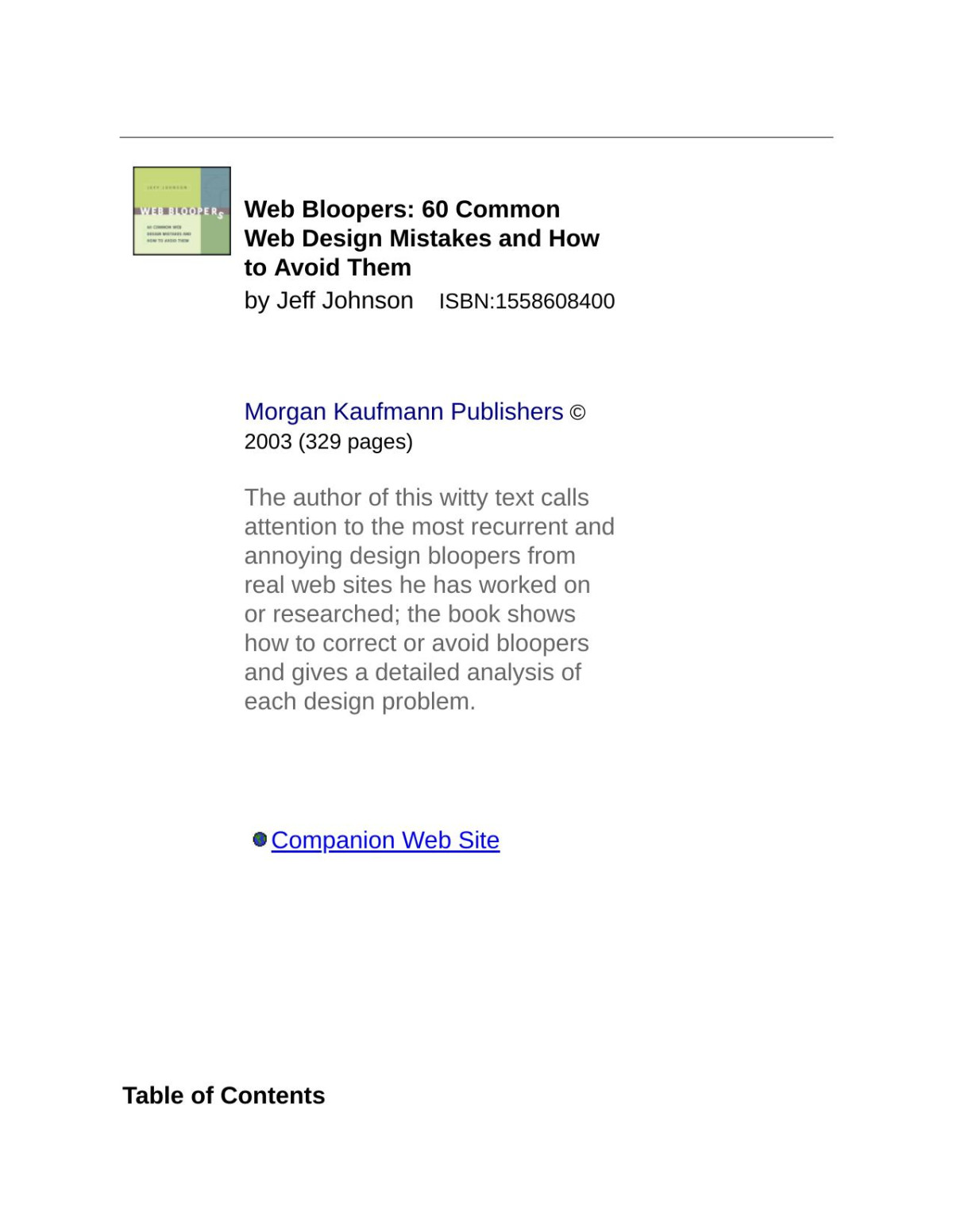 Web Bloopers 60 Common Web Design Mistakes And How To Avoid Them Jeff Johnson