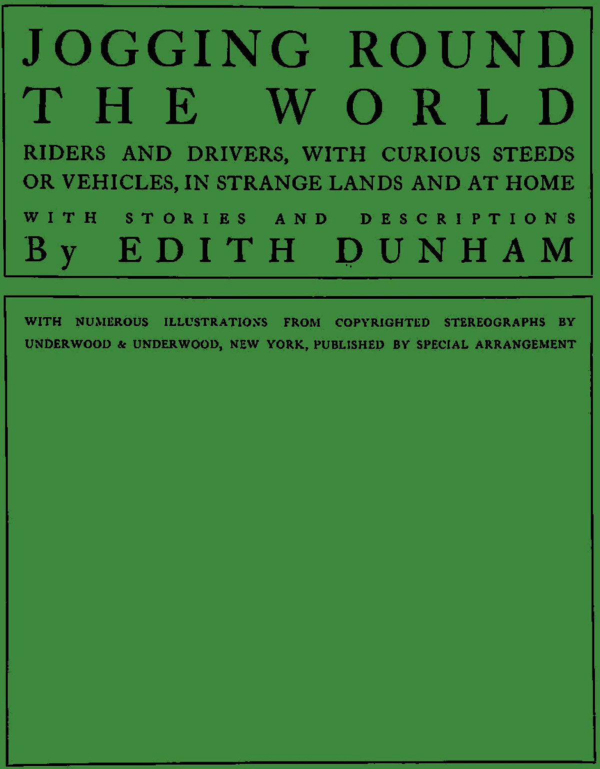 Jogging Round The World Edith Dunham