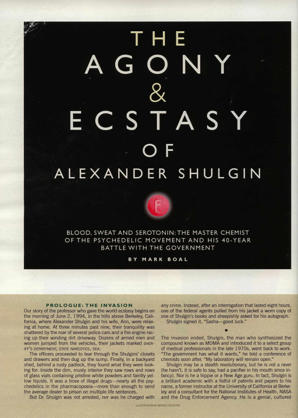 The Agony Ecstasy Of Alexander Shulgin Article Unknown