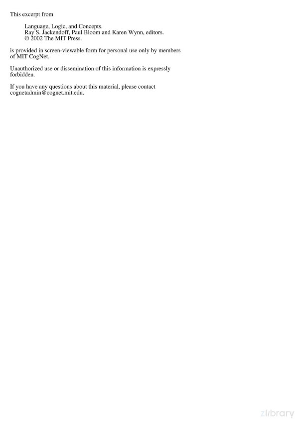 Language Logic And Concepts Chapter 7 Names For Things And Stuff Reprint Sandeep Prasada
