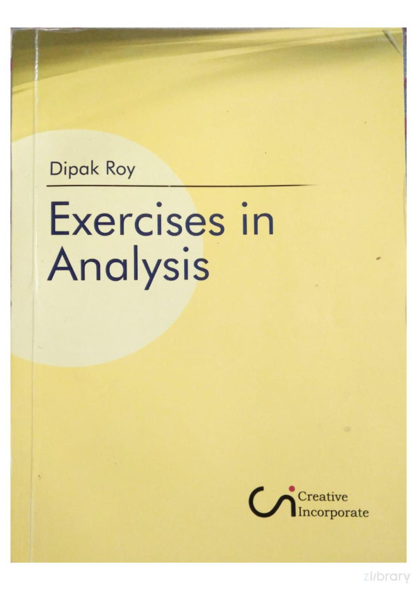 Exercises In Analysis 2nd Edition Dipak Roy