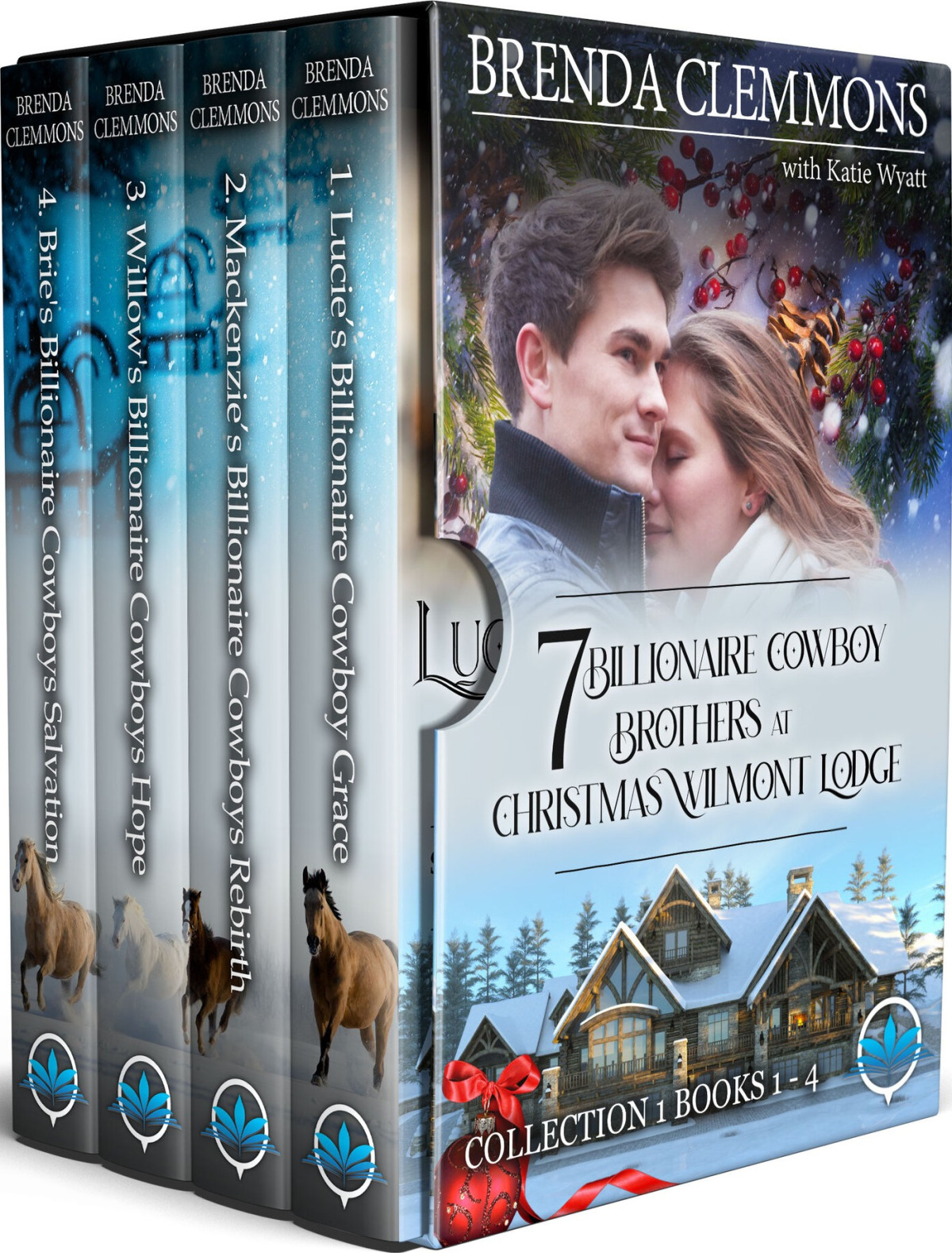 Seven Billionaire Cowboy Brothers At Christmas Wilmont Lodge 0104 Collection 1 Box Set Brenda Clemmons Katie Wyatt