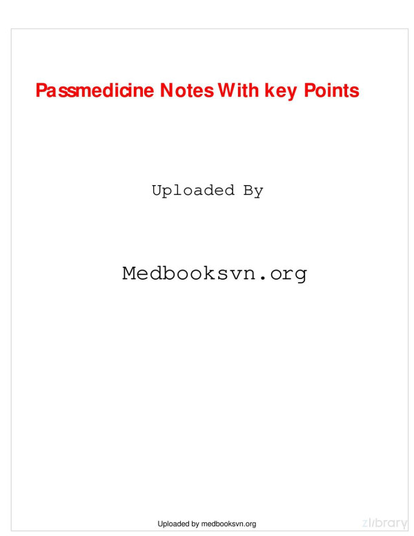 Passmedicine Notes With Key Points Passmedicine