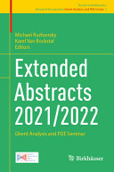 Extended Abstracts 20212022 Michael Ruzhansky Karel Van Bockstal