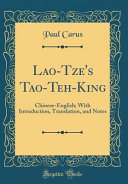 Laotzes Taotehking Paul Carus