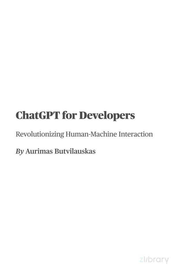 Chatgpt For Developers Aurimas Butvilauskas
