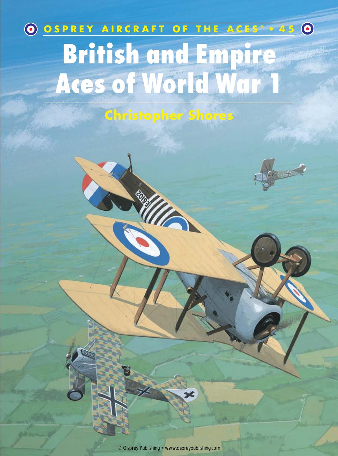 British And Empire Aces Of World War I 1st Edition Christopher F Shores