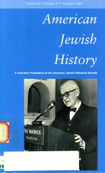 American Jewish History Volume 94 Number 4 December 2008 Unknown